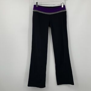 Lululemon bootcut leggings gray purple stretch black low rise yoga pants women 6